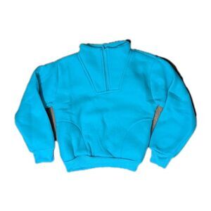 Vintage Fleece Quarter Zip Light Blue Jacket Deadstock NWOT Size 6
